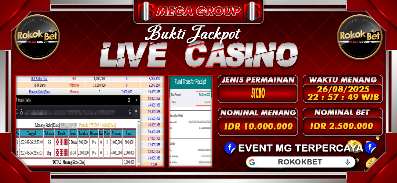 Bukti JP situs Rokokbet hari Rabu, 27 Agustus 2025