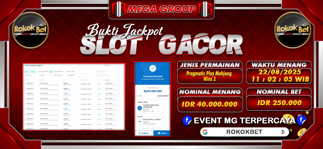 Bukti JP situs Rokokbet hari Jumat, 22 Agustus 2025
