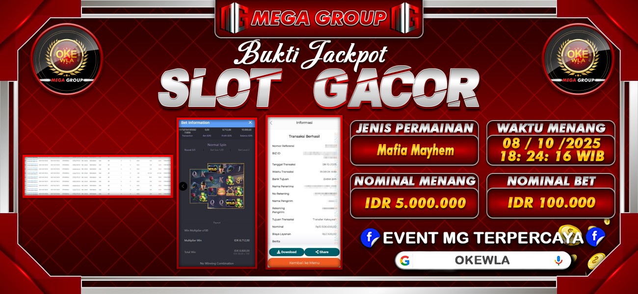 Bukti JP situs Okewla hari Rabu, 08 Oktober 2025