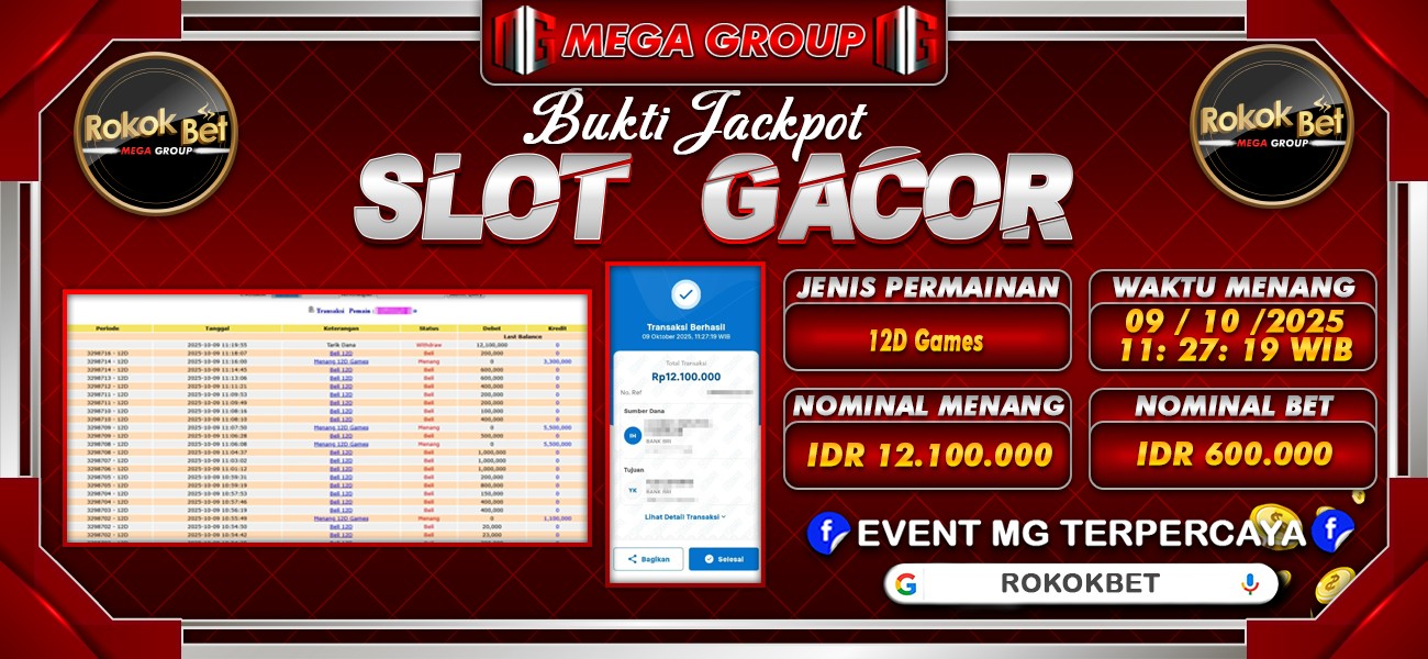 Bukti JP situs Rokokbet hari Kamis, 09 Oktober 2025