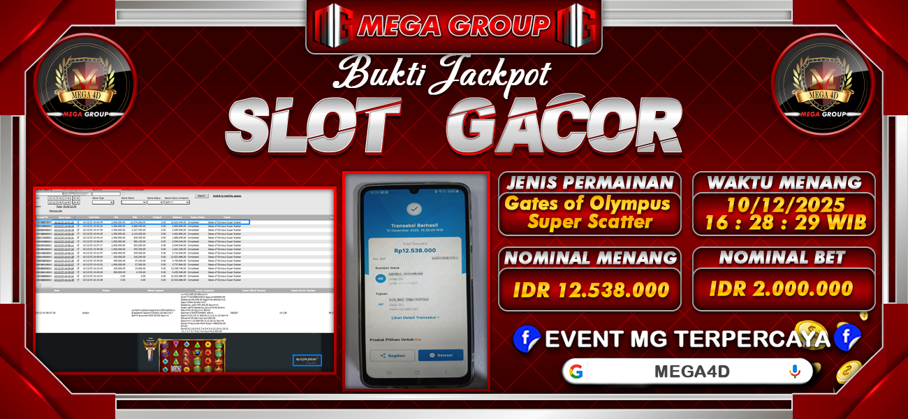 Bukti JP situs Mega4D hari Rabu, 10 Desember 2025