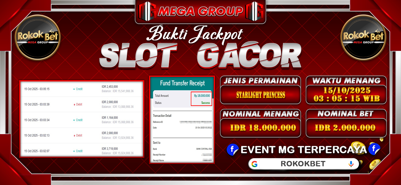 Bukti JP situs Rokokbet hari Rabu, 15 Oktober 2025