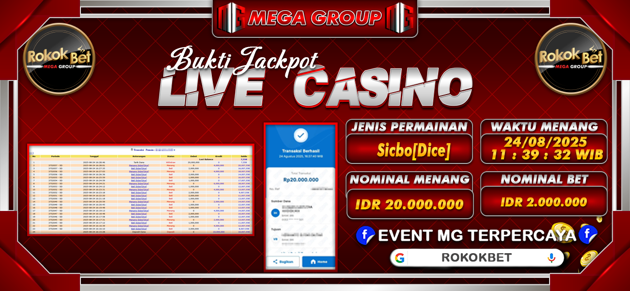 Bukti JP situs Rokokbet hari Minggu, 24 Agustus 2025