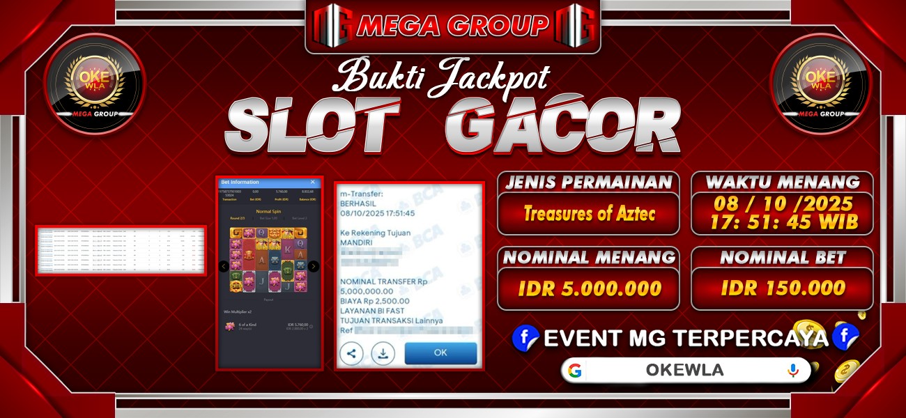 Bukti JP situs Okewla hari Rabu, 08 Oktober 2025