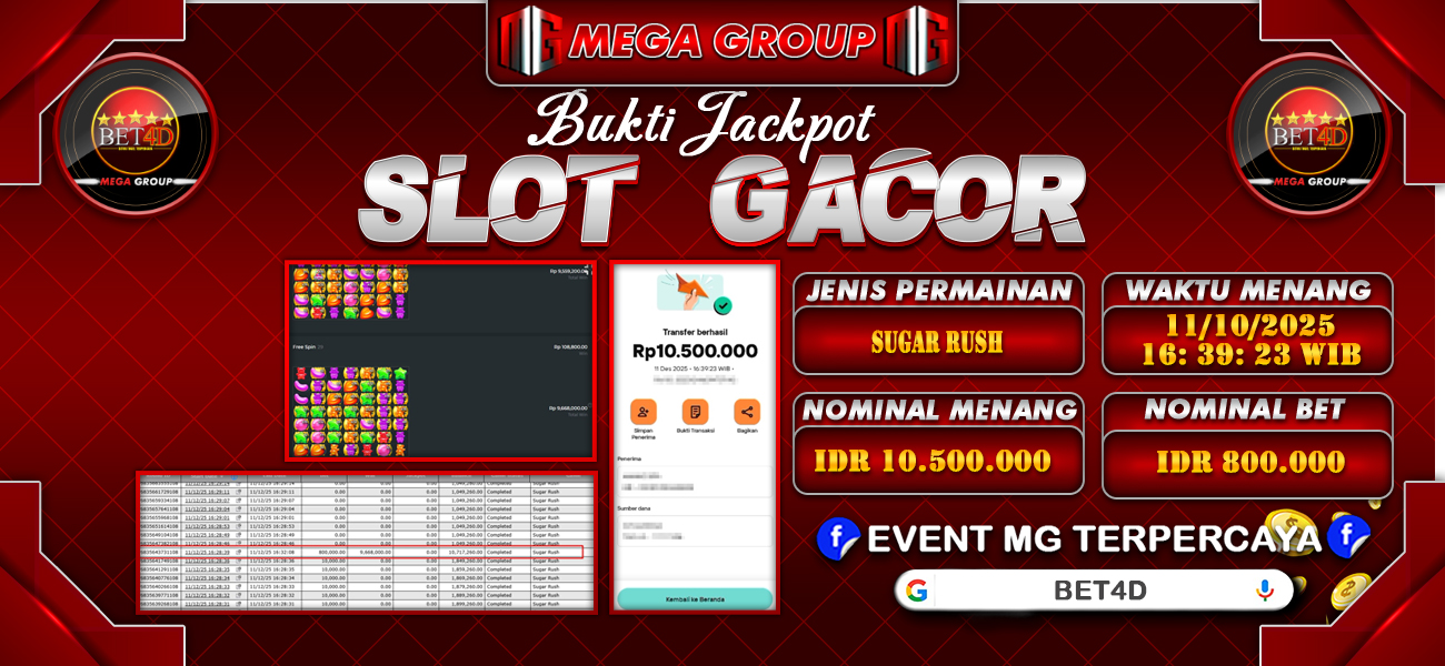 Bukti JP situs Bet4D hari Kamis, 11 Desember 2025