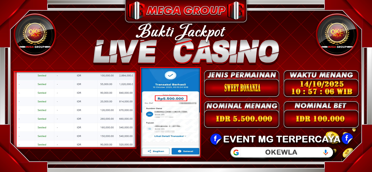 Bukti JP situs Okewla hari Rabu, 15 Oktober 2025