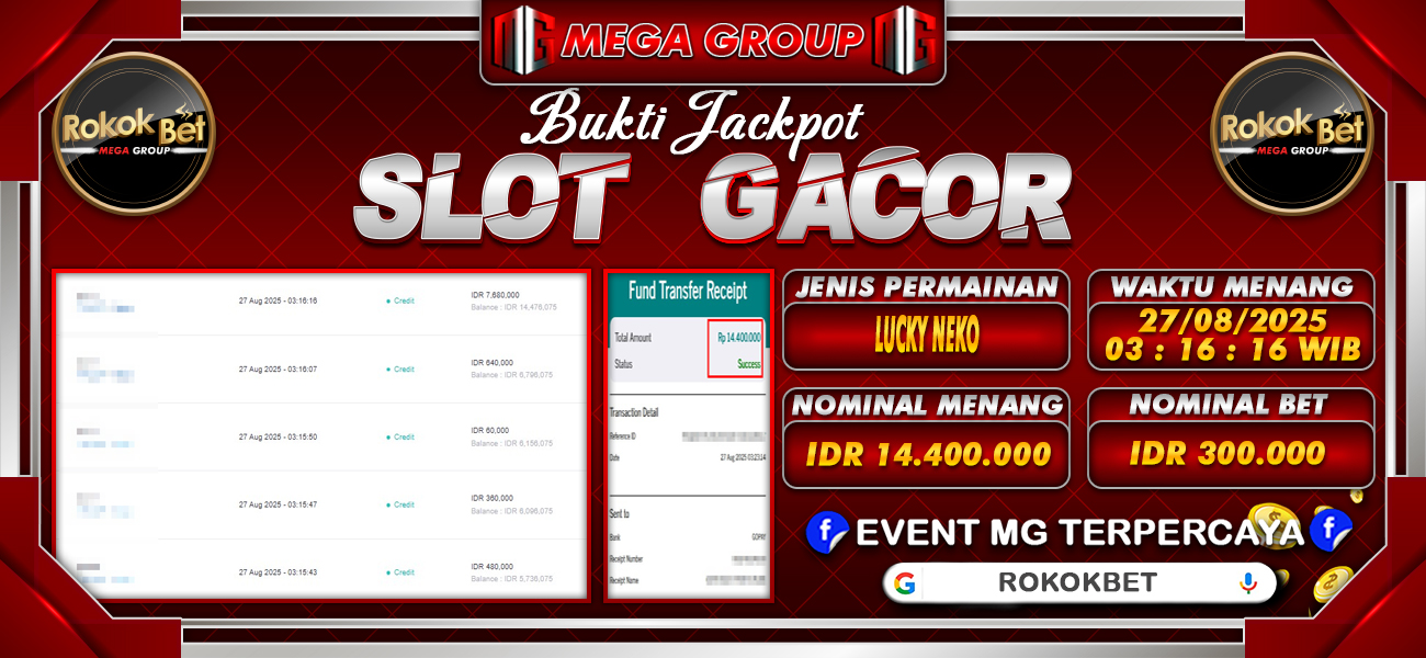 Bukti JP situs Rokokbet hari Rabu, 27 Agustus 2025