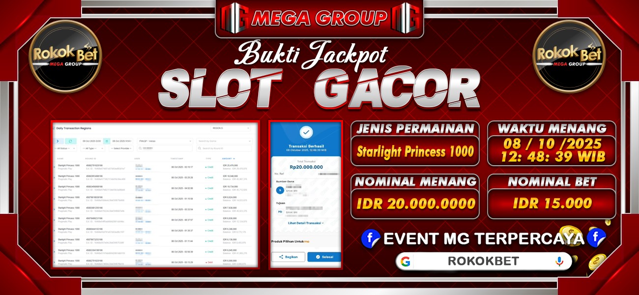Bukti JP situs Rokokbet hari Rabu, 08 Oktober 2025