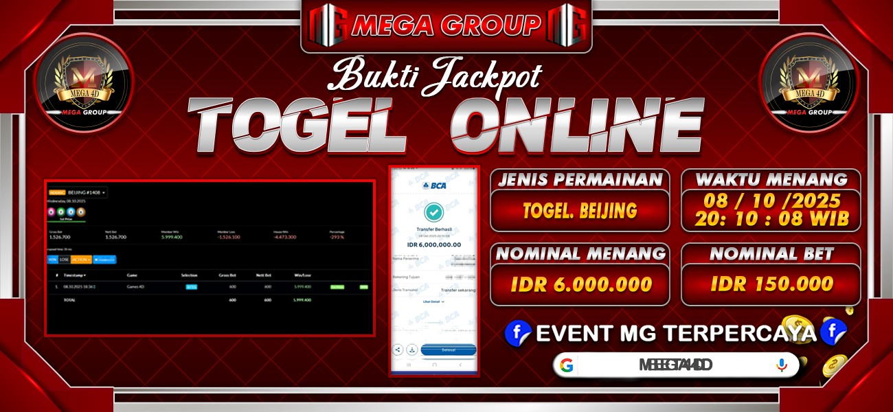 Bukti JP situs Bet4D hari Rabu, 08 Oktober 2025
