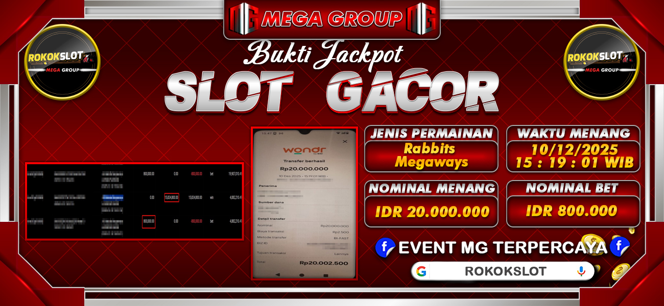 Bukti JP situs Rokokslot hari Rabu, 10 Desember 2025