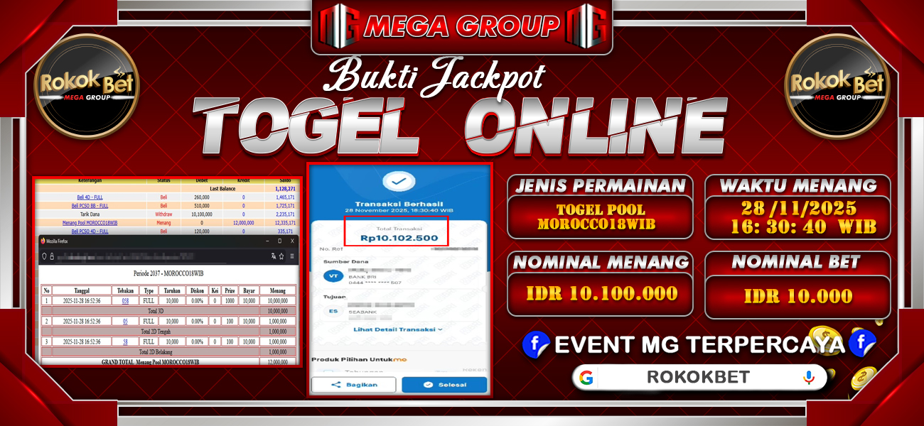 Bukti JP situs Rokokbet hari Jumat, 28 November 2025