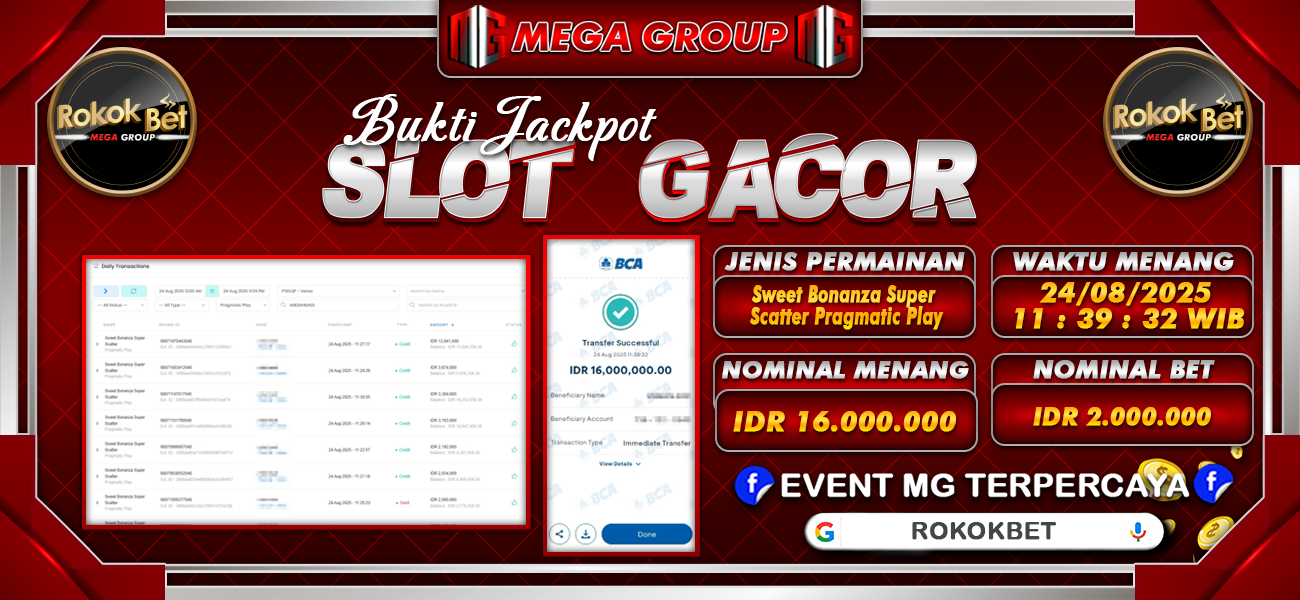 Bukti JP situs Rokokbet hari Minggu, 24 Agustus 2025