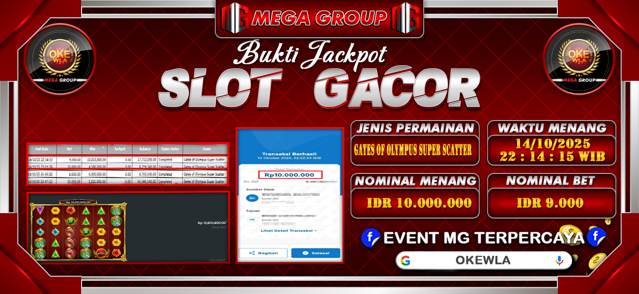 Bukti JP situs Okewla hari Rabu, 15 Oktober 2025