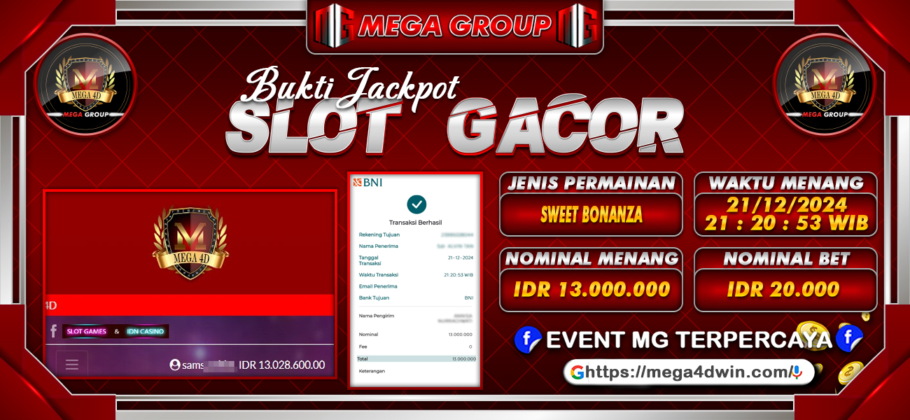 Bukti JP situs Mega4D hari Sabtu, 21 Desember 2024