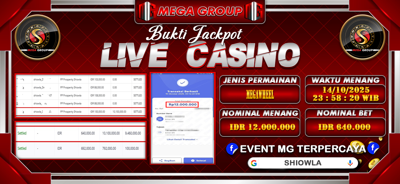Bukti JP situs Shiowla hari Rabu, 15 Oktober 2025