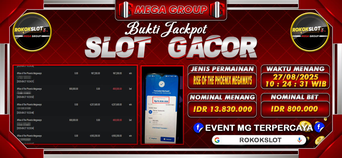 Bukti JP situs Rokokslot hari Rabu, 27 Agustus 2025