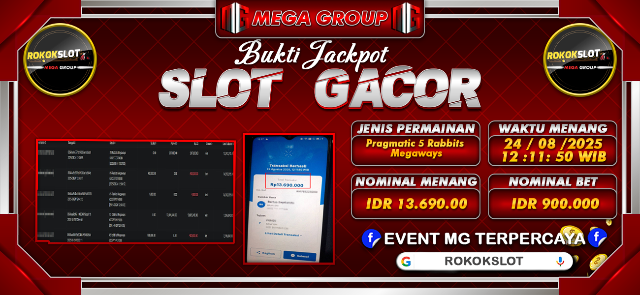 Bukti JP situs Rokokslot hari Minggu, 24 Agustus 2025